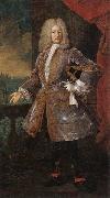 unknow artist Portrait of a nobleman,full-length,standing on a balcony oil painting on canvas
